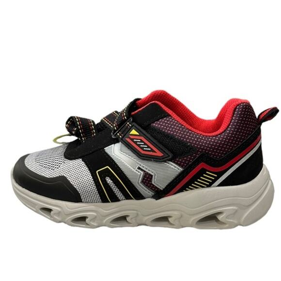 Athletic Works black silver red  boys light up soles shoe‎ sneaker size 4 - Picture 2 of 12